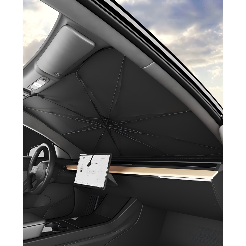 ☀️ 50% OFF NOW! 🚗 Bendable Car Windshield Sunshade Umbrella – 360° rod & titanium layer – Universal fit, blocks heat and UV – compact, easy to store and use 🛡️✨