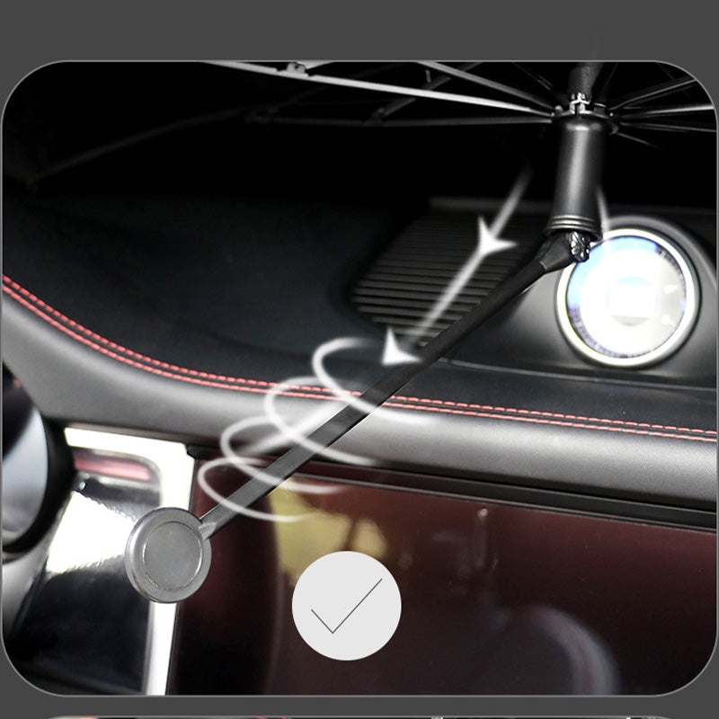 ☀️ 50% OFF NOW! 🚗 Bendable Car Windshield Sunshade Umbrella – 360° rod & titanium layer – Universal fit, blocks heat and UV – compact, easy to store and use 🛡️✨