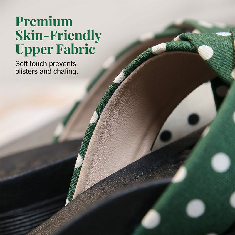 Women's Polka Dot Cross-Strap Platform Slides