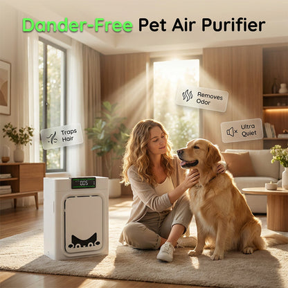 🥳2026 HOT SALE🥳💞50K+ SOLD! 🐕💨 50% OFF! Pet Air Purifier – Captures dander, hair & neutralises litter box odours. Dual HEPA filtration, washable pre-filter – fresh air for you & your furry friend! 🛡️✨
