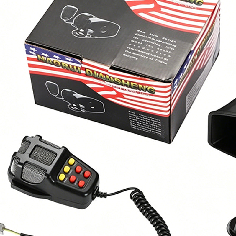 12V Power Car Exterior Sound Speaker Kit with Mic, 7-Tone Horn, Car Alarm, Loud Sound, ABS Plastic Universal Vehicle Horn Accessory, Accessories For Car, Auto Accessories