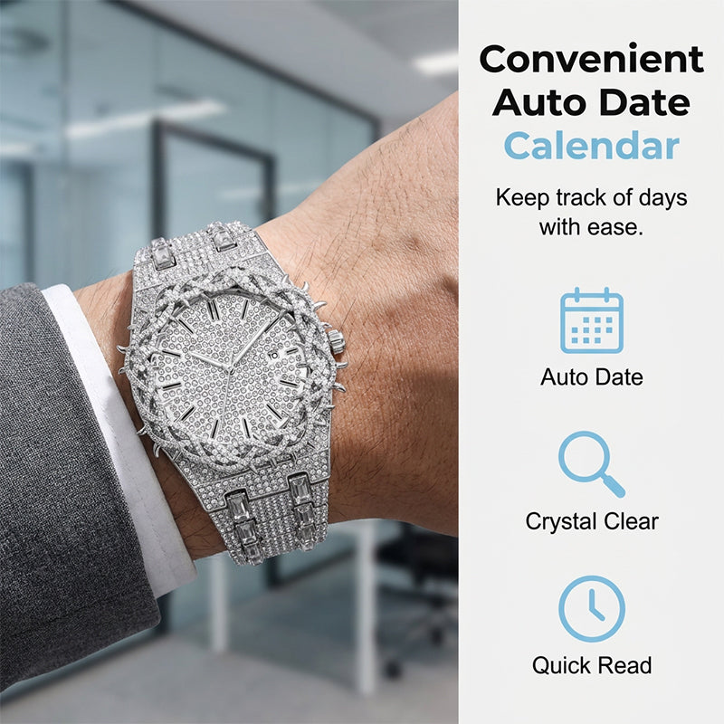 High-Luxury Diamond Quartz Watch