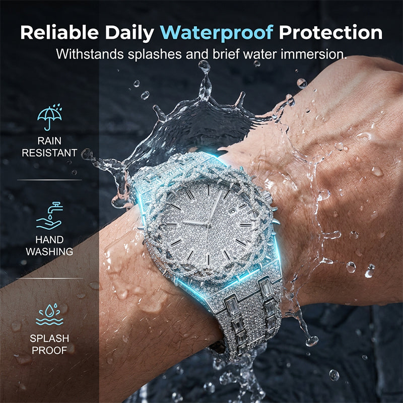 High-Luxury Diamond Quartz Watch