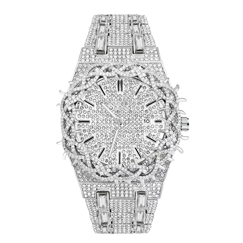 High-Luxury Diamond Quartz Watch