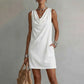 📢📢50% OFF !! ⏰ Elegant Slim Fit Cowl Neck Dress – Sleeveless, Side Pockets, Versatile ✨