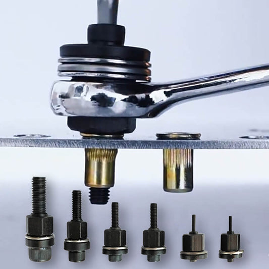 ⏳Time-Limited Special⏰Rivet Gun Head & Nutsert Cap Set | Heavy-Duty Steel Fastening Tool | Portable Kit for Automotive, Sheet Metal & Industrial Use