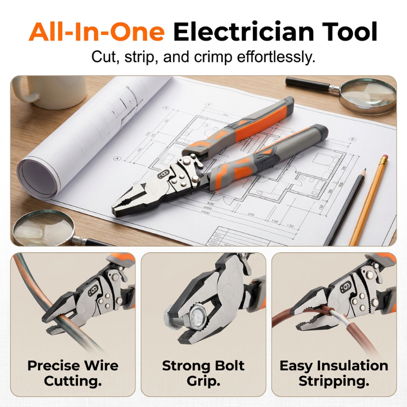 ⏳Time-Limited Special ⏰ Ratchet Lineman's Pliers – Cut, Strip, Grip & Crimp – Self-Locking, Anti-Rust & All-in-One Electrician Essential 🛠️