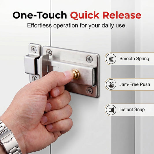 Auto-Rebound Security Door Latch