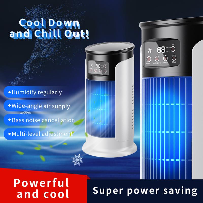 2026 New Evaporative Air Conditioner – Compact USB desk fan, personal cooler with a 300-ml tank, adjustable speed settings, timer, quiet operation, portable design for the nightstand