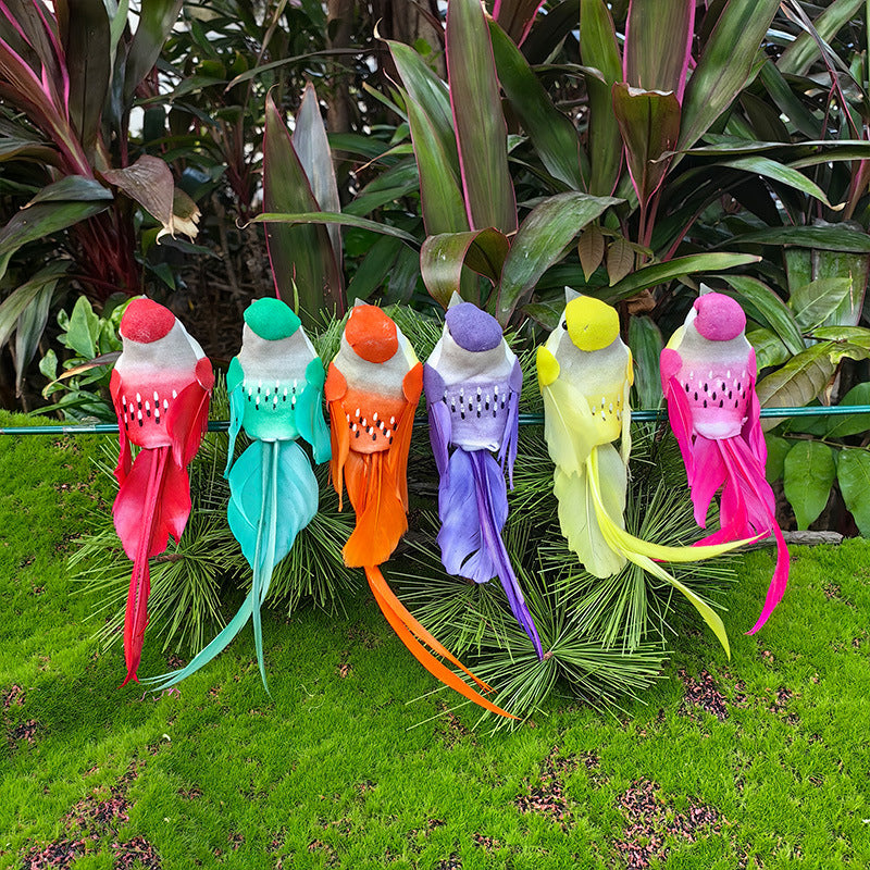 12 PCS Artificial Feathered Birds with Clips