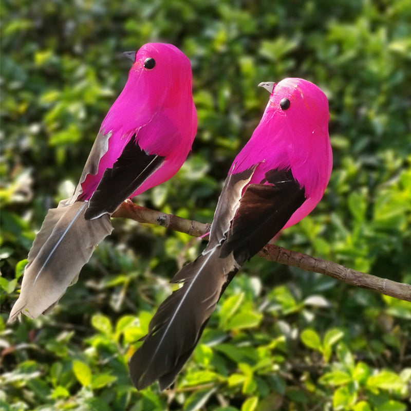 12 PCS Artificial Feathered Birds with Clips