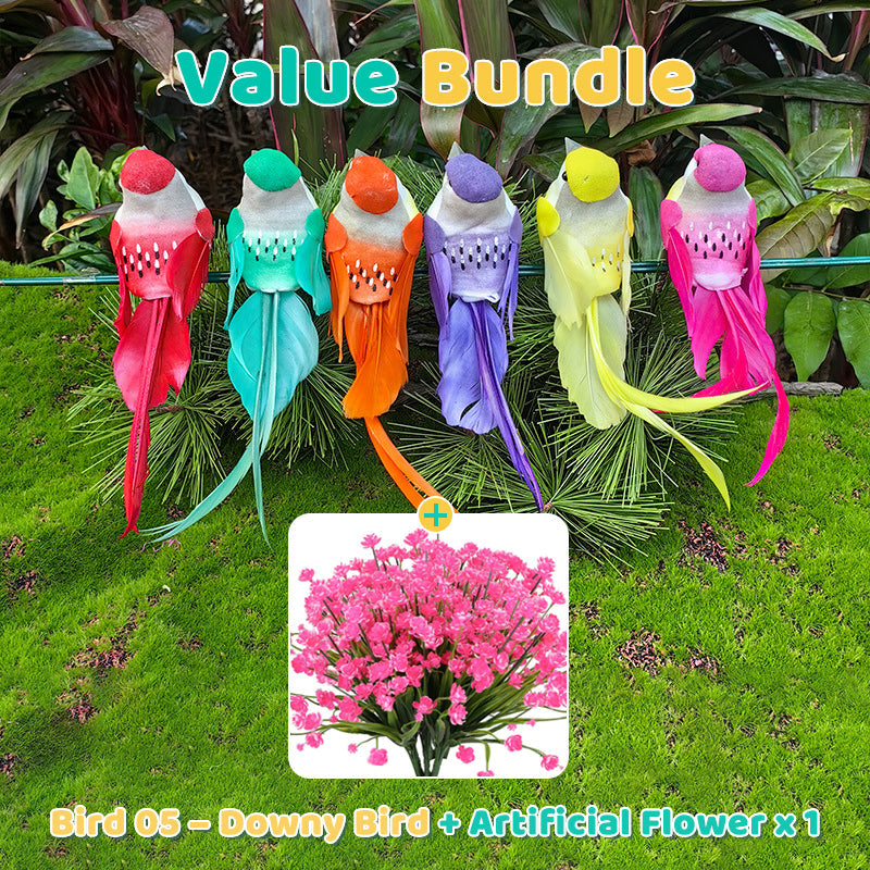 12 PCS Artificial Feathered Birds with Clips