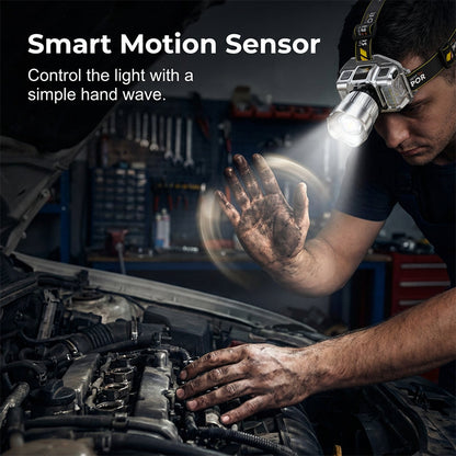 5-Color LED Headlamp with Motion Sensor