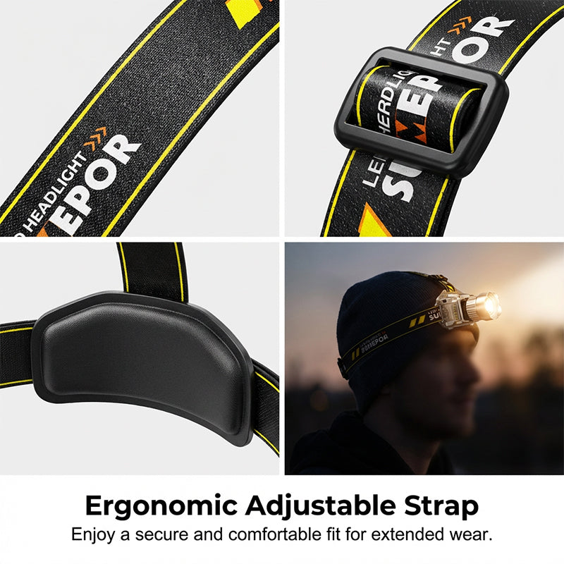 5-Color LED Headlamp with Motion Sensor