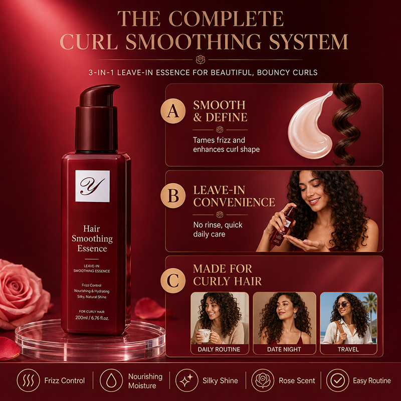 🌹 LIMITED-TIME 50% OFF! ⚡ Nourishing Leave-In Hair Smoothing Essence – Silky, Light, Fragrant ✨