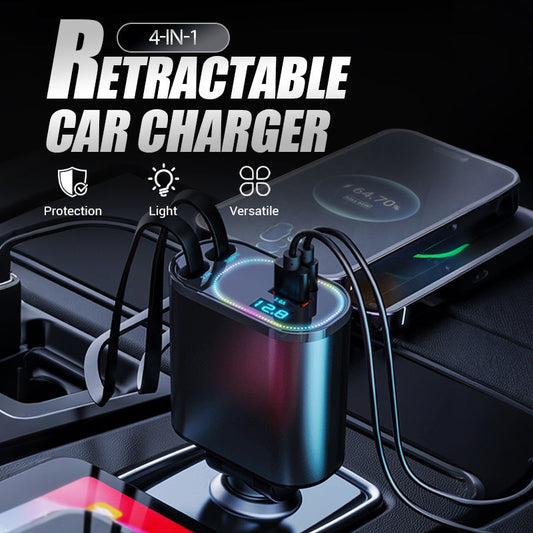 4-in-1 Retractable Car Charger