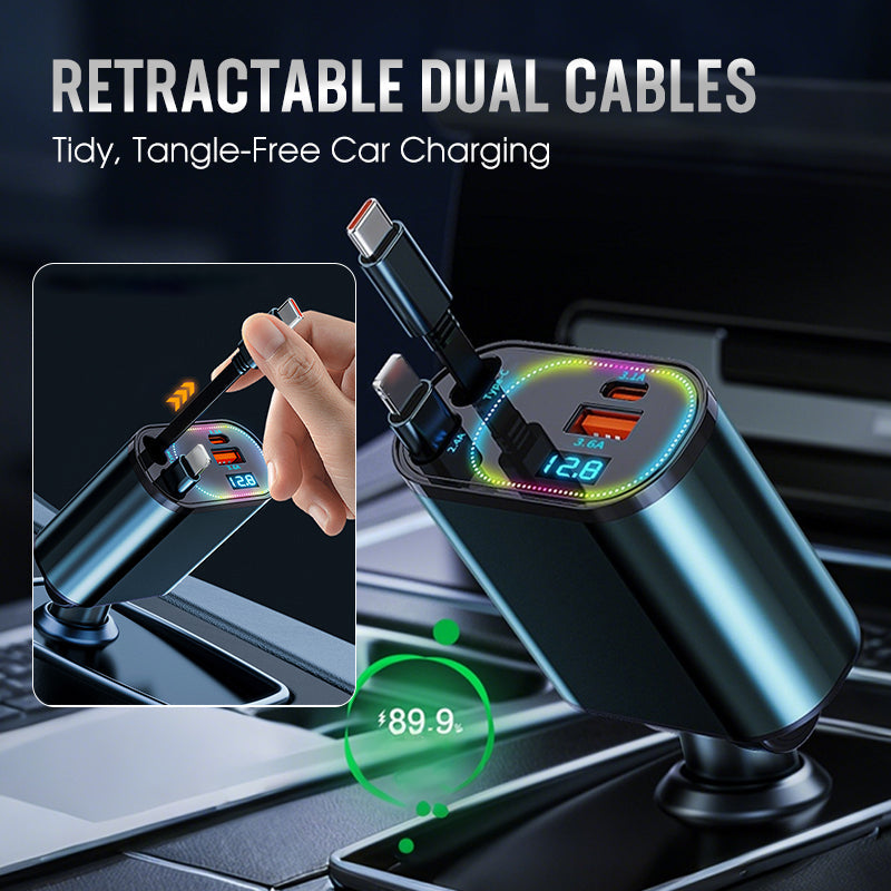 4-in-1 Retractable Car Charger