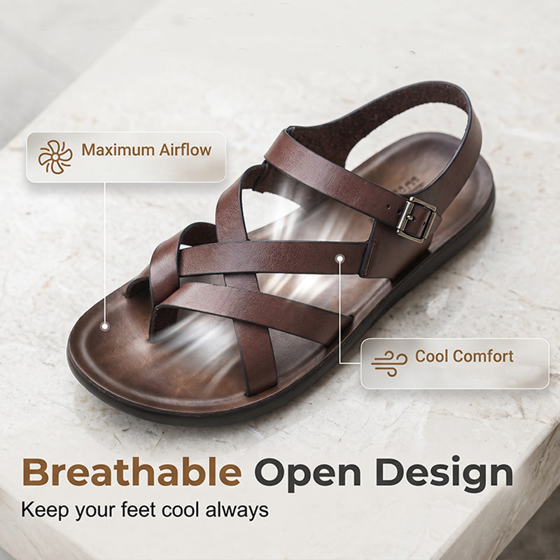 🌊Men Roman‑Style Sandals‑Soft‑Sole Summer Casual Beach‑Walking Shoes