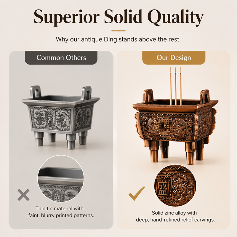 Metal Four Legged Ding Incense Burner