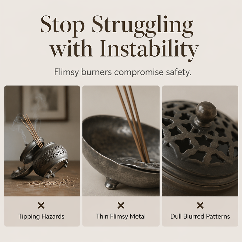 Metal Four Legged Ding Incense Burner