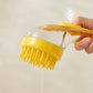 Pet Bath Brush with Long Handle & Shampoo Dispenser