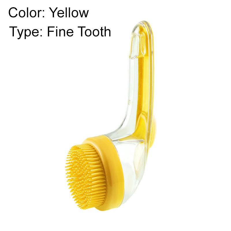 Pet Bath Brush with Long Handle & Shampoo Dispenser