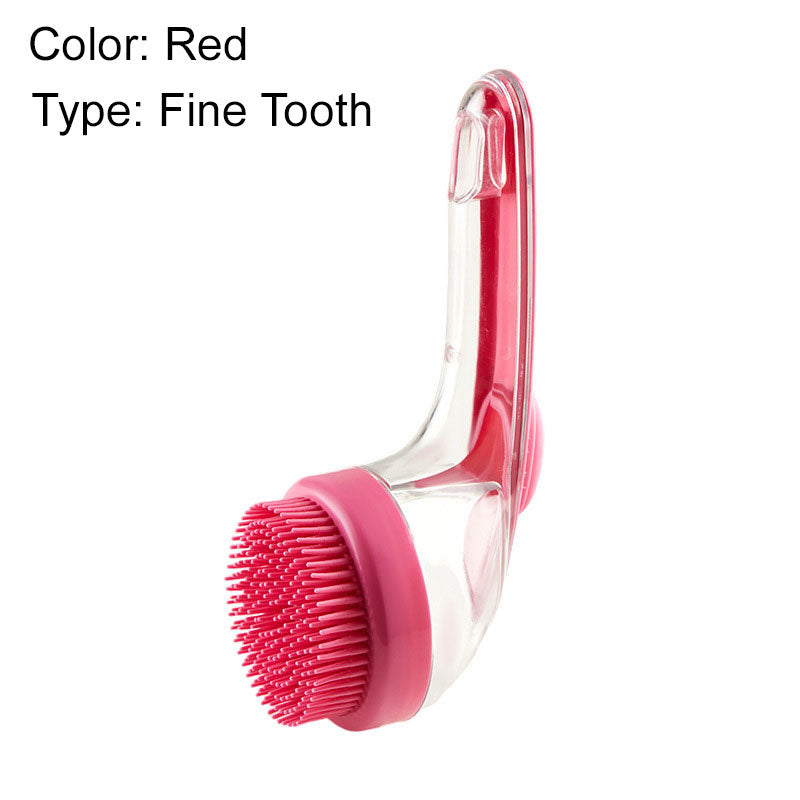 Pet Bath Brush with Long Handle & Shampoo Dispenser