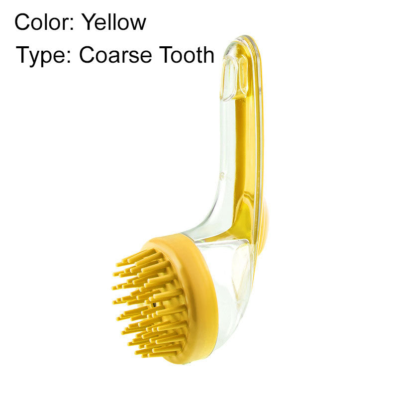 Pet Bath Brush with Long Handle & Shampoo Dispenser
