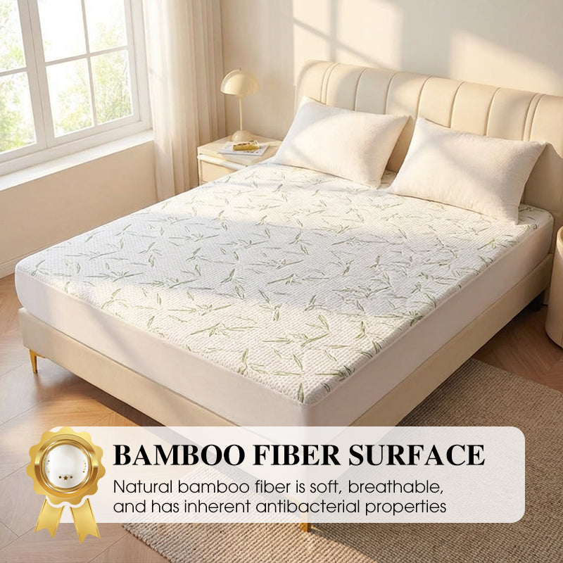 🛏️ LIMITED-TIME 50% OFF ✨ Bamboo Fiber Waterproof Mattress Protector – 100% Noiseless TPU Membrane, Breathable Natural Bamboo Sleep Surface & 360° Deep Pocket Elastic Skirt (Fits 12-18" Mattresses) – Machine Washable Family Bedding Essential 🌱