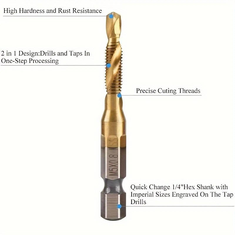 6PCS Multipurpose Compound Spiral Tap Set