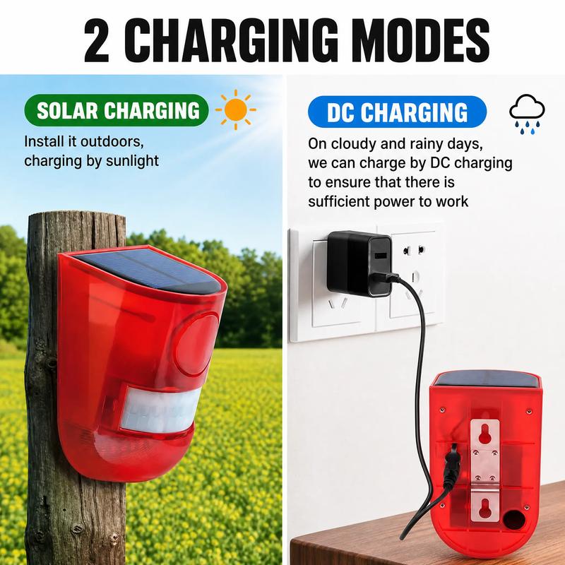 🎉 2026 Sale — Over 25,300 Sold!🌞 Solar Powered IR Motion Sensor Animal Repeller 110dB Alarm IP65 Waterproof ✨