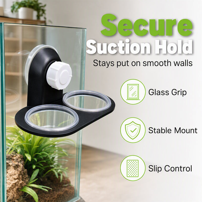 Double Reptile Feeding Ledge with Bowls