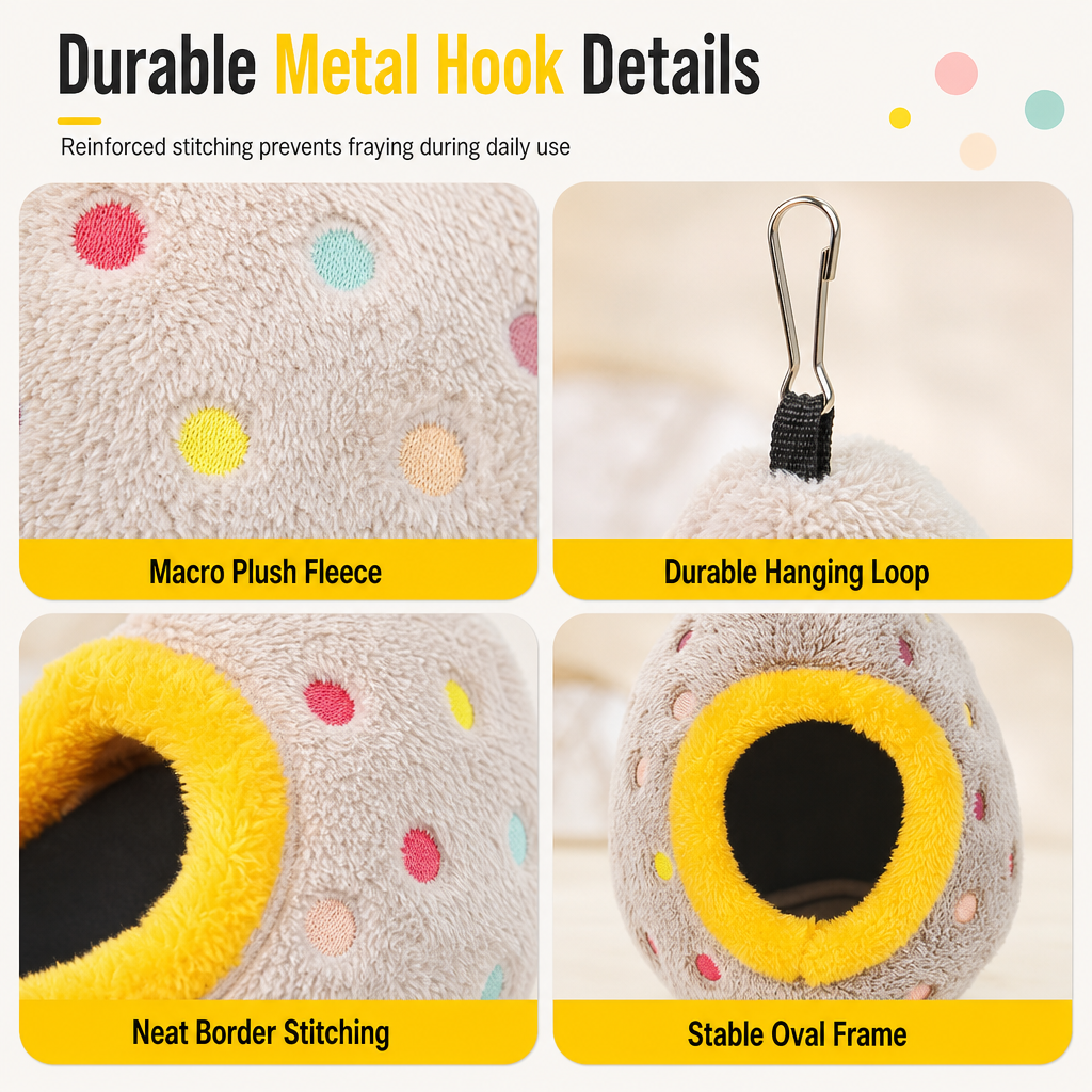 ⏳🔥LIMITED-TIME 50% OFF! ⏰🥚Hanging Cotton Bird Nest Hammock – Double-Layer Fleece Warm Cave For Small Birds ✨