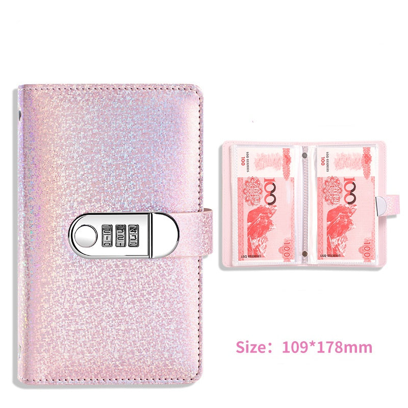 Lockable Glitter Budget Binder for Cash Savings
