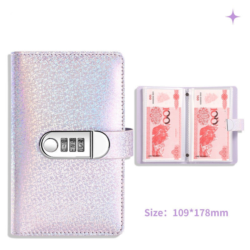 Lockable Glitter Budget Binder for Cash Savings