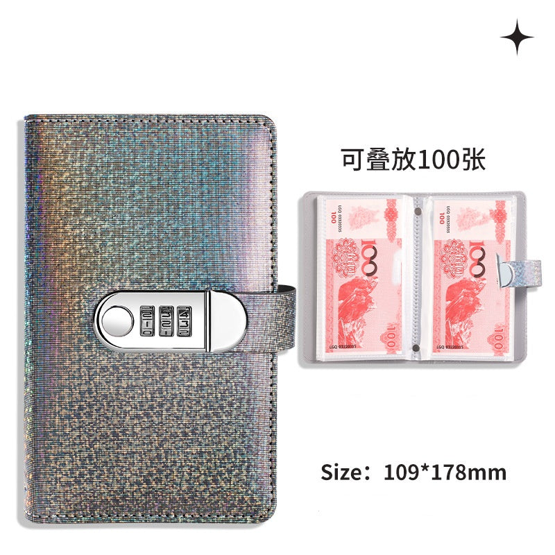 Lockable Glitter Budget Binder for Cash Savings