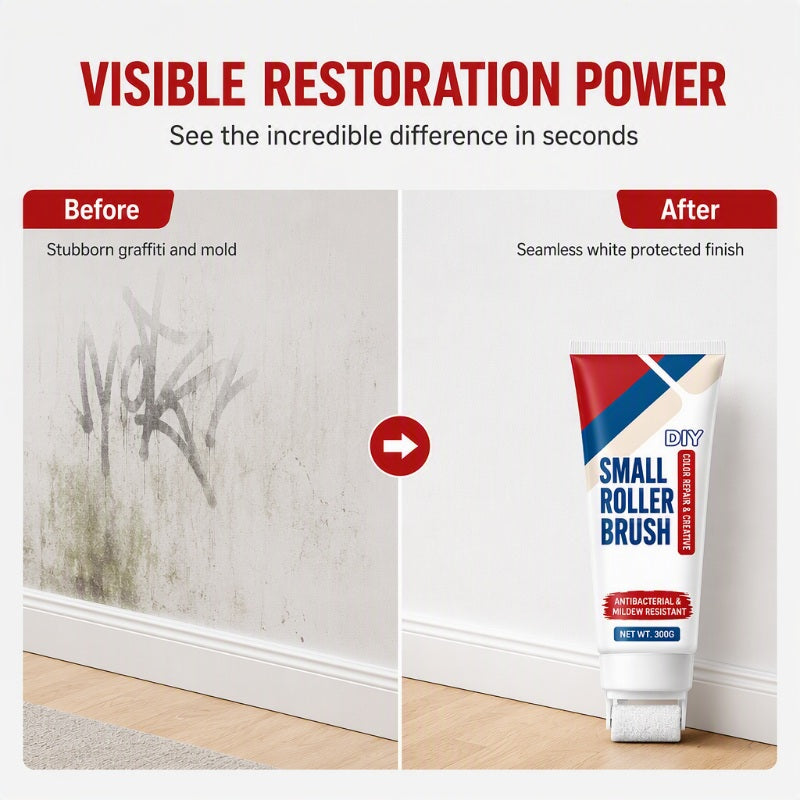 ⏳Time-Limited Special⏰Waterproof Wall Repair Paste with Integrated Small Roller Brush