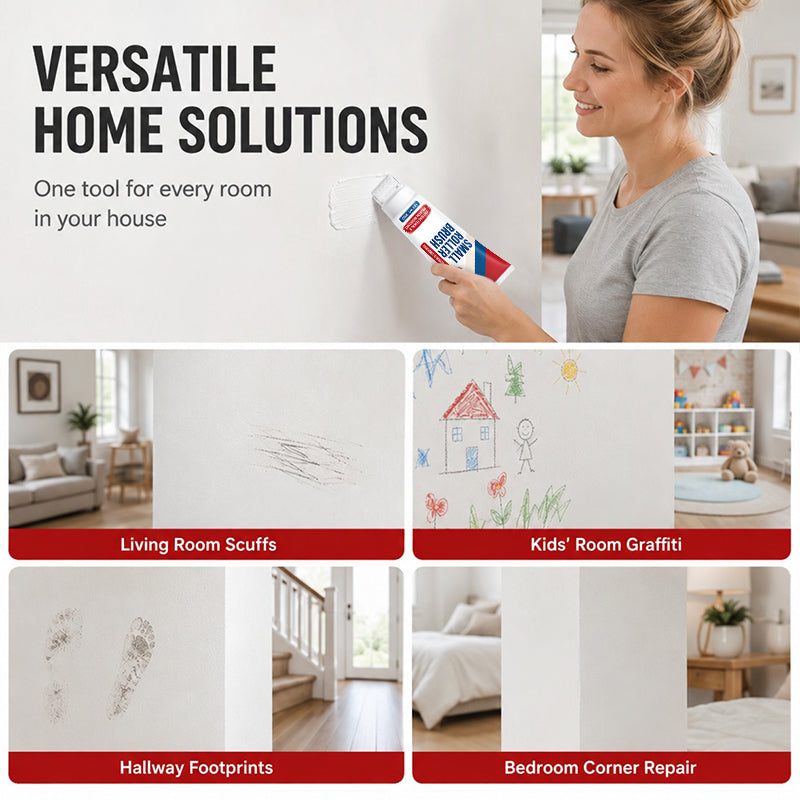 ⏳Time-Limited Special⏰Waterproof Wall Repair Paste with Integrated Small Roller Brush