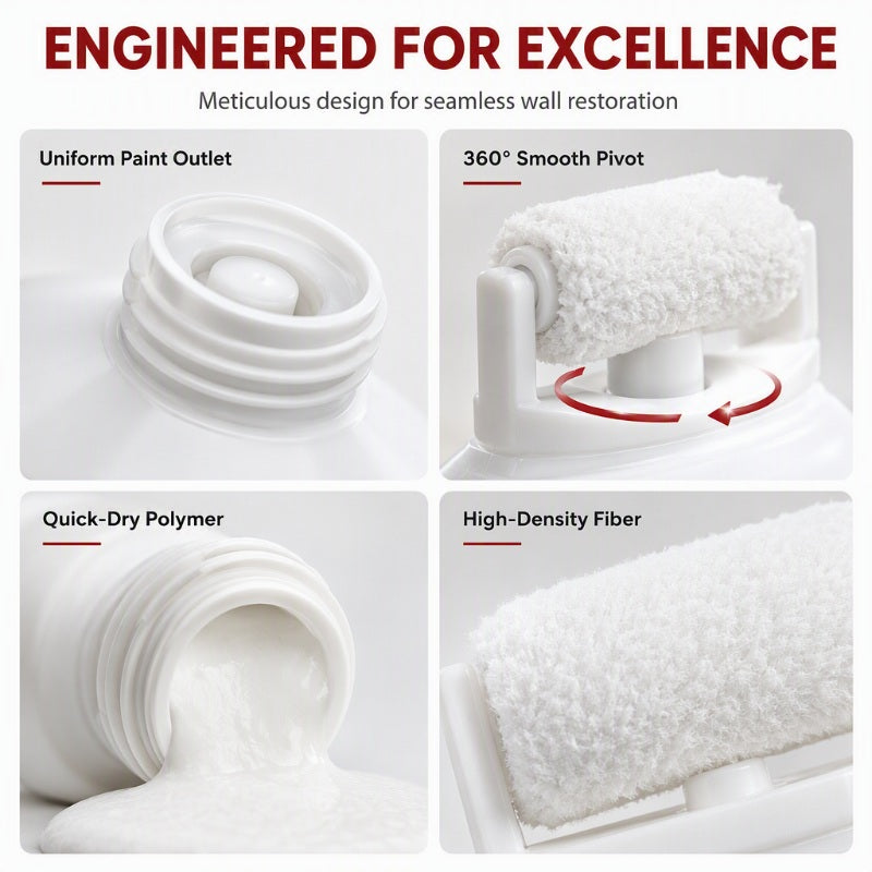⏳Time-Limited Special⏰Waterproof Wall Repair Paste with Integrated Small Roller Brush