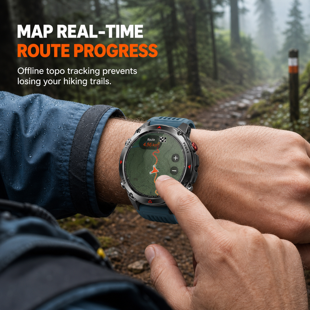 ⏰Smartwatch with Bluetooth Calling,GPS & Beidou Positioning, Heart Rate & Sleep Monitor, Pedometer & Message Reminders🏃‍