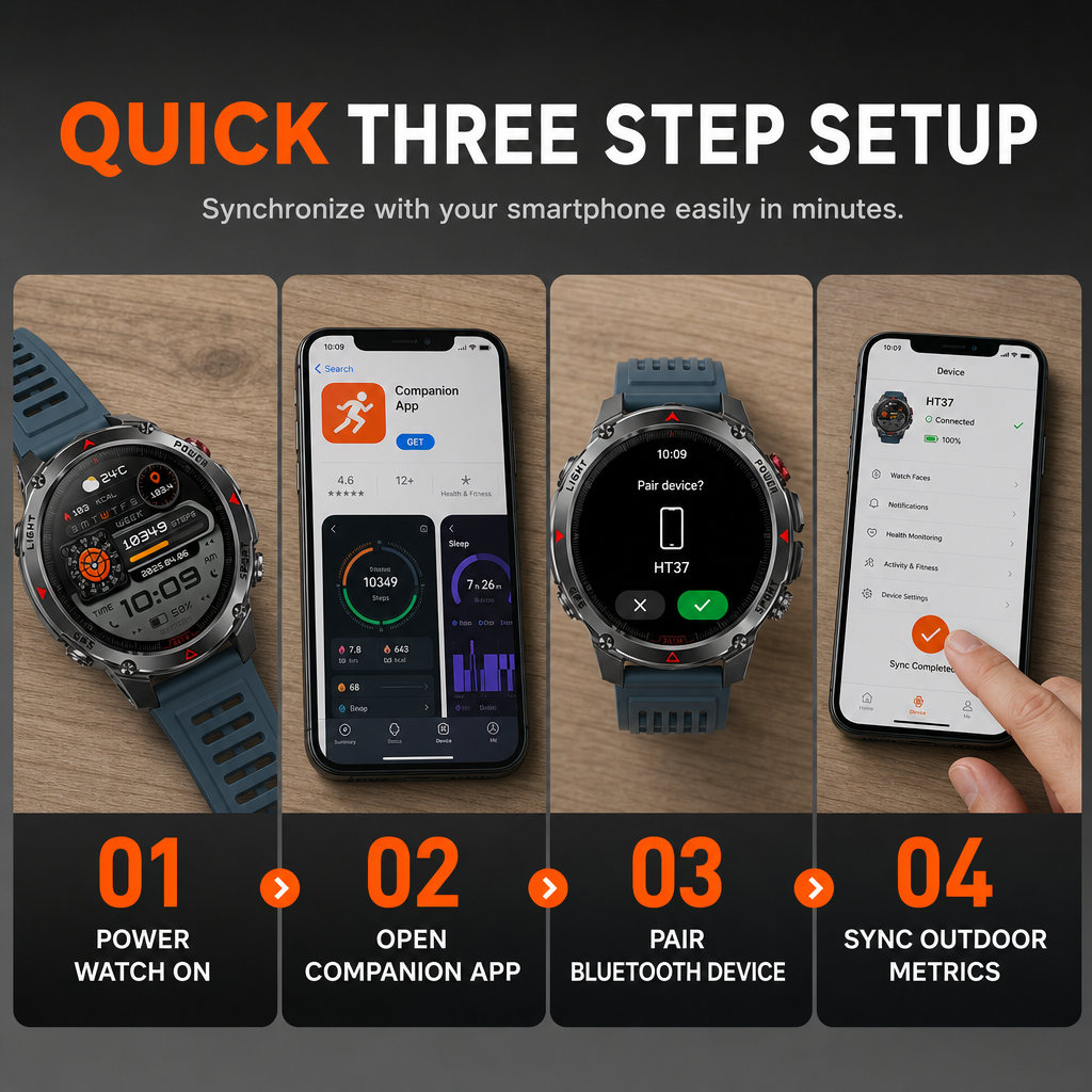 ⏰Smartwatch with Bluetooth Calling,GPS & Beidou Positioning, Heart Rate & Sleep Monitor, Pedometer & Message Reminders🏃‍