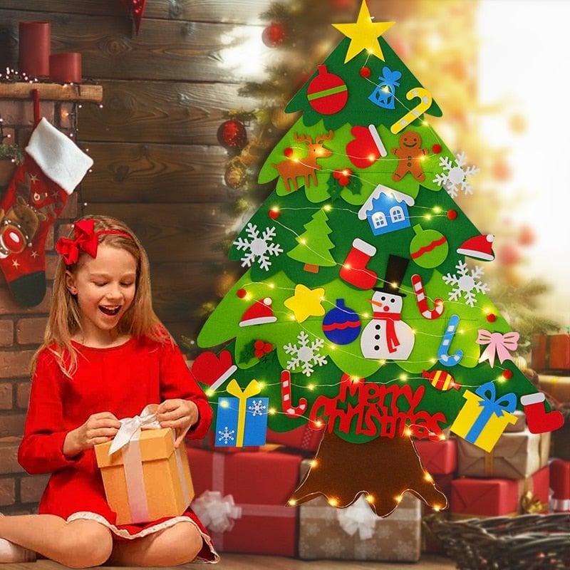 🎄 50% OFF! ✨ DIY Felt Christmas Tree Set – No-glue, reusable & toddler-friendly ✨