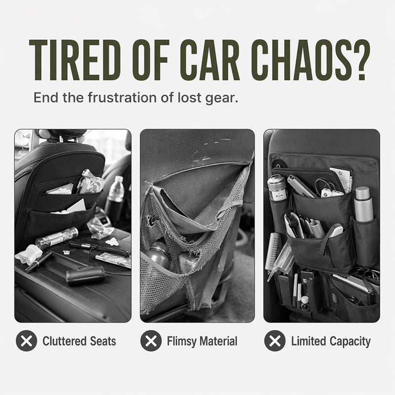 Multi-Pocket Car Seat Back Organizer