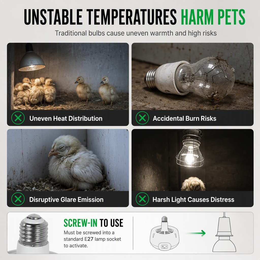 📢📢50%  OFF !! ⏰Pet Heat Lamp with Temperature Control
