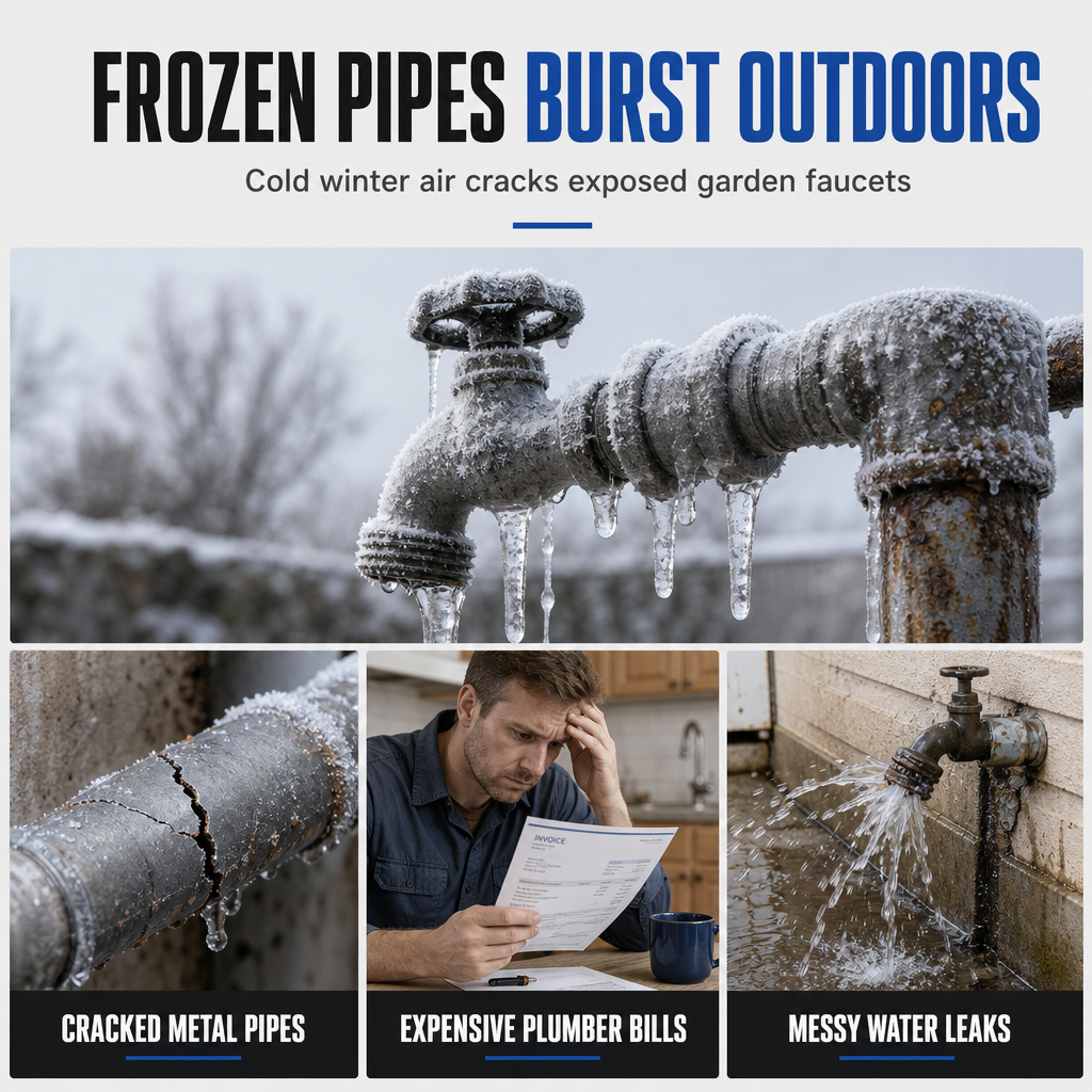 ⏳ TIME-LIMITED SPECIAL ⏰❄️ Insulated Outdoor Faucet Cover – Padded Oxford Cloth Shell with Layered Insulation Retains Warmth, Water-Repellent Outer Protects from Rain & Snow – Quick Install 3 Sizes for Winter Freeze Protection 🧊