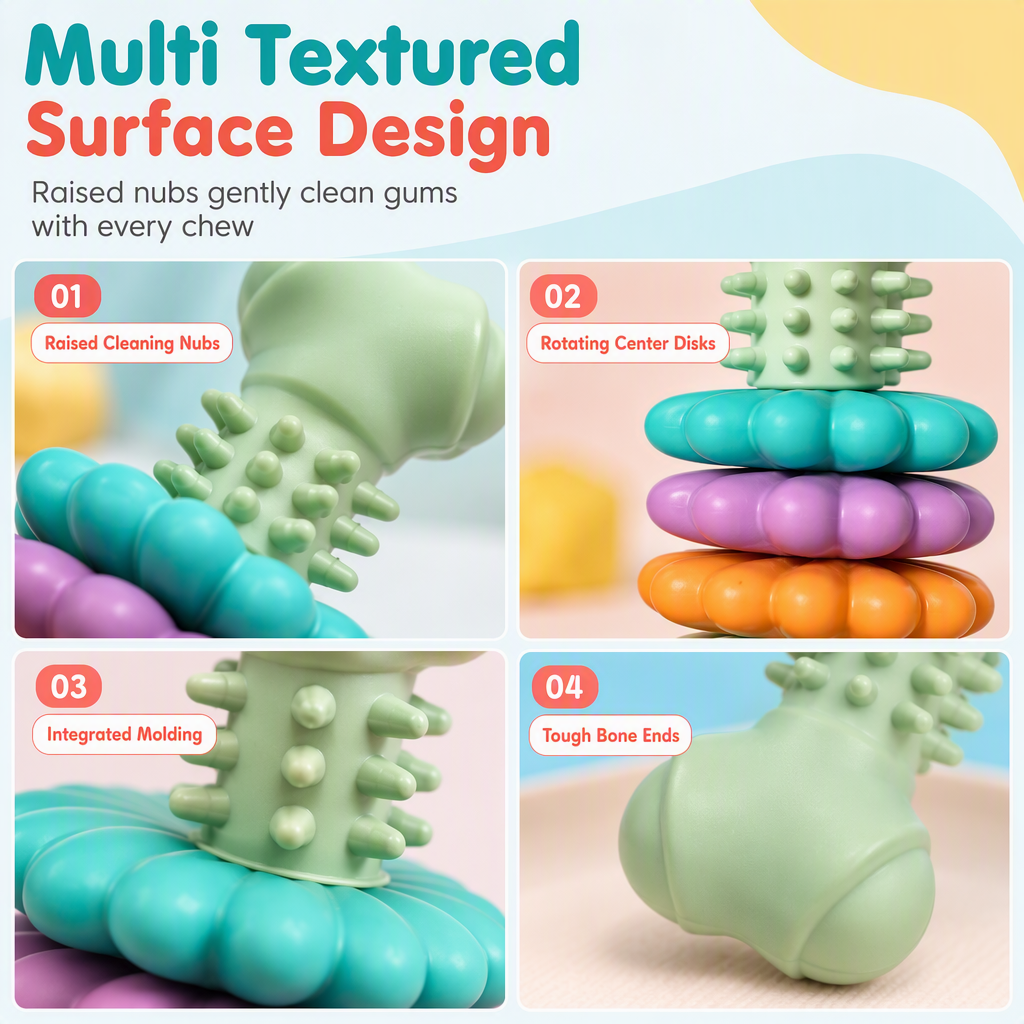 🐶Durable TPR Bone Shaped Dog Chew Toy Bite Resistant Teething Toy for Large Dogs🦴