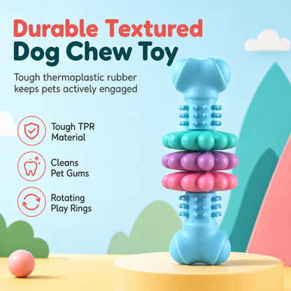 🐶Durable TPR Bone Shaped Dog Chew Toy Bite Resistant Teething Toy for Large Dogs🦴