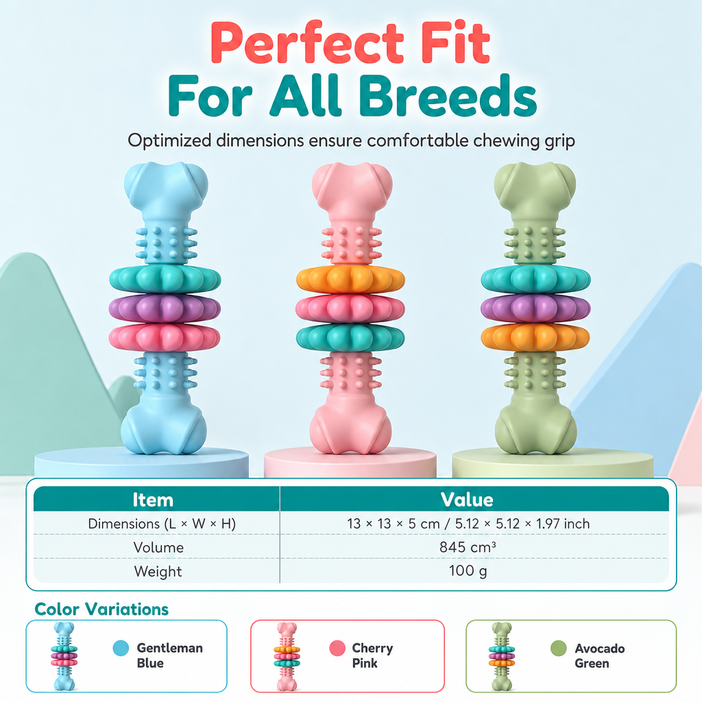 🐶Durable TPR Bone Shaped Dog Chew Toy Bite Resistant Teething Toy for Large Dogs🦴