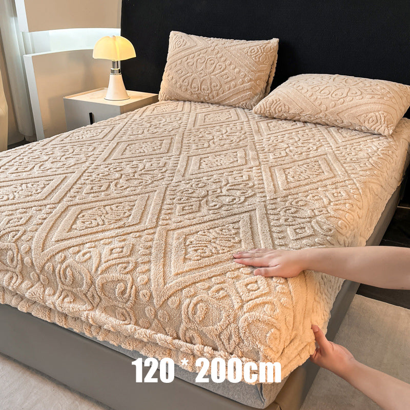 🛏️ 360° All-Around Stretch Plush Knit Fitted Sheet☁️– Soft, Snug & Easy to Put On, Cosy Comfort for Every Bed ✨