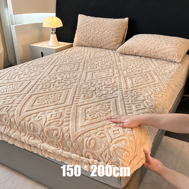 🛏️ 360° All-Around Stretch Plush Knit Fitted Sheet☁️– Soft, Snug & Easy to Put On, Cosy Comfort for Every Bed ✨